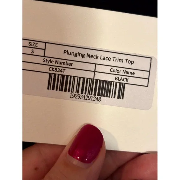 Endless Rose‎ Plunging Neck Lace Trim Cropped Top Womens Small Black Cotton - Picture 6 of 10